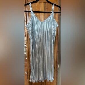 Rachel Zoe Silver Pleated Spaghetti Strap Mini Dress - Size Small